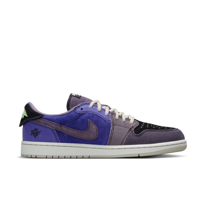 Air Jordan 1 Retro Low OG "Zion Williamson Voodoo", Regency P&uacute;rpura/Vapor Verde-Negro, hi-res