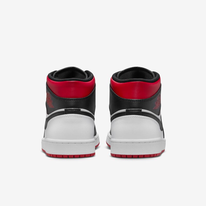 Air Jordan 1 Mid, Blanco/Negro/Rojo gimnasio, hi-res