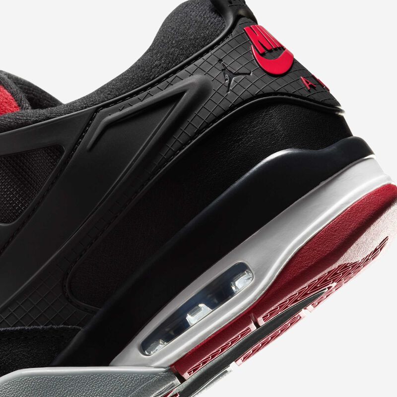 Air Jordan 4 RM, Negro/Gris Lobo/Blanco/Rojo Varsity, hi-res