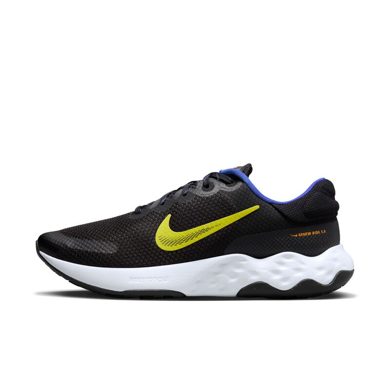 Nike Renew Ride 3, Negro/Azul Racer/Reloj/Alto Voltaje, hi-res