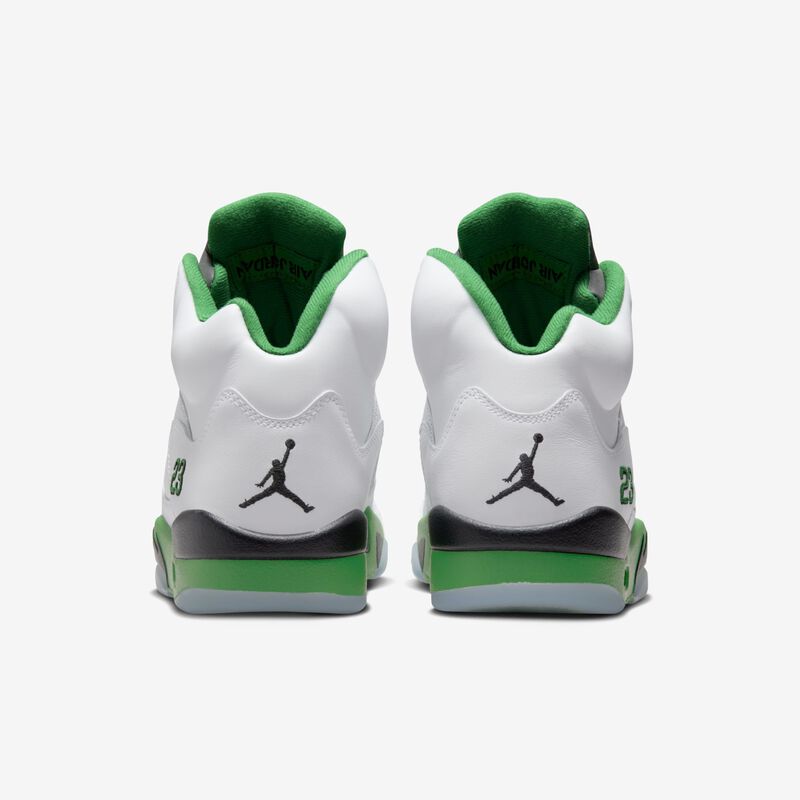 Air Jordan 5 Retro, Blanco/Negro/Azul Hielo/Verde Suerte, hi-res