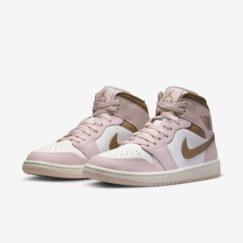 Air Jordan 1 Mid, Oxford Rosa/Arqueo Marrón-Vela, hi-res