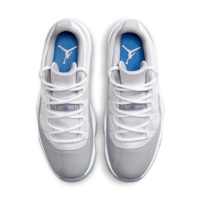 Air Jordan 11 Retro Low, Blanco/Gris cemento/Azul Universitario, hi-res