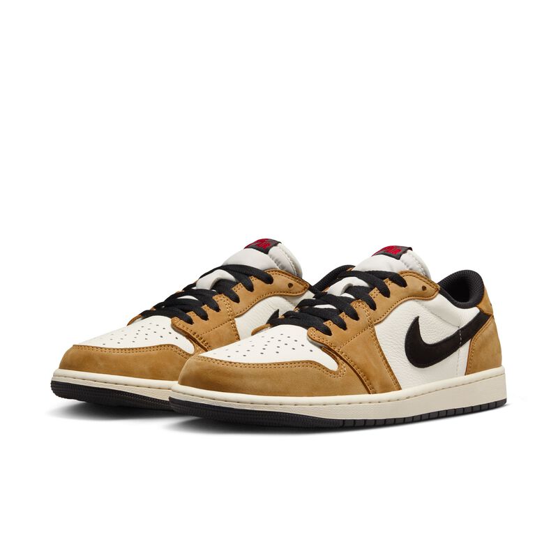 Air Jordan 1 Low OG, Vela/Cosecha Dorada/Rojo Gimnasio/Negro, hi-res