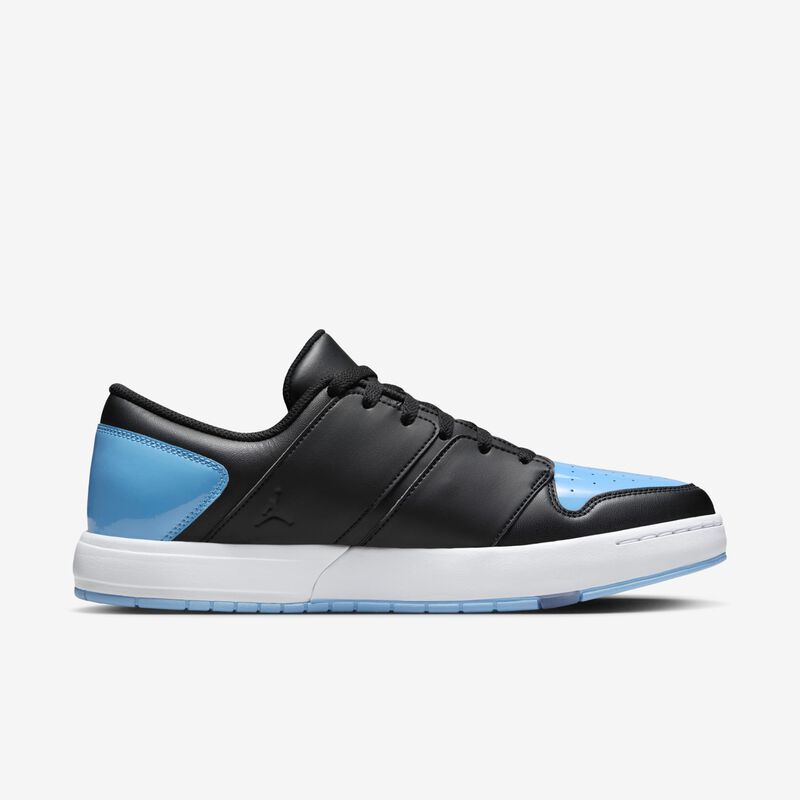 Jordan Nu Retro 1 Low, Negro/Azul Universitario-Blanco, hi-res