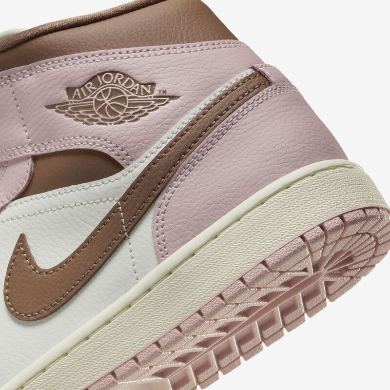 Air Jordan 1 Mid, Oxford Rosa/Arqueo Marrón-Vela, hi-res