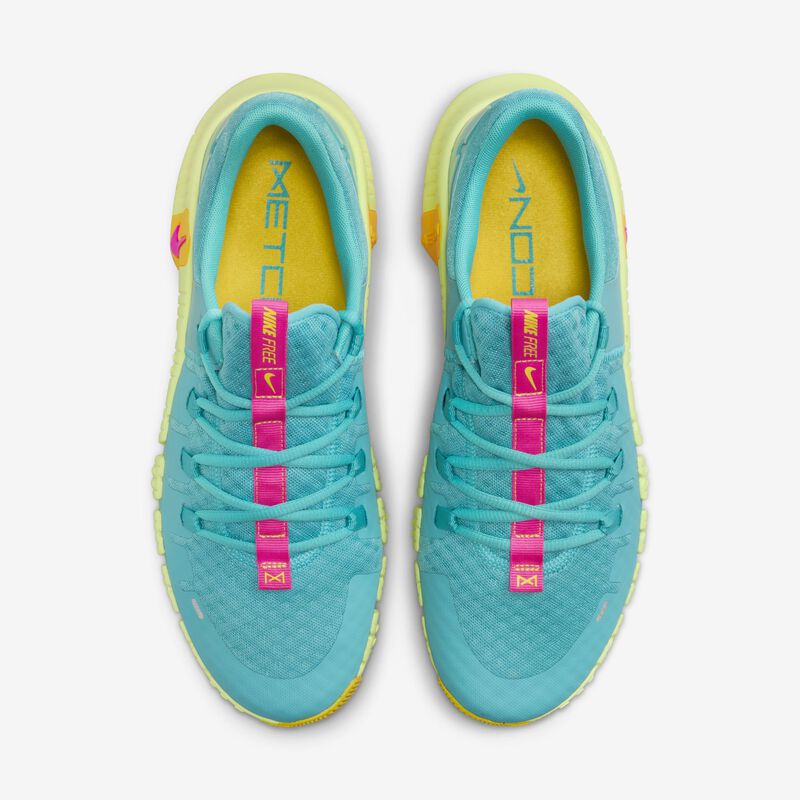 Nike Free Metcon 5, Cactus Polvoriento/Azul Glaciar/Naranja Láser/Rosa Feroz, hi-res