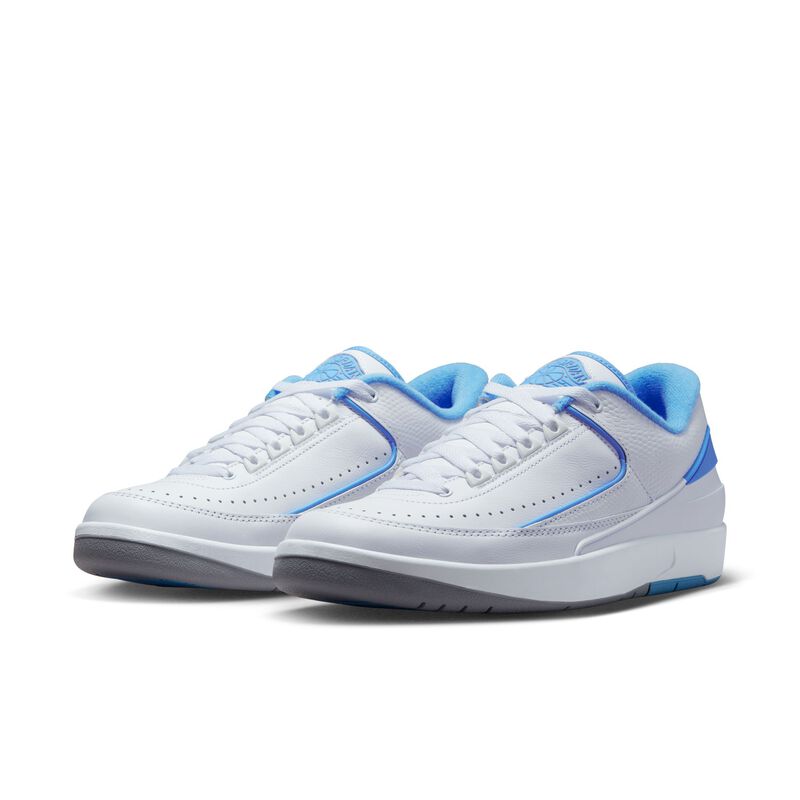 Air Jordan 2 Retro Low, Blanco/Gris cemento/Azul universitario, hi-res