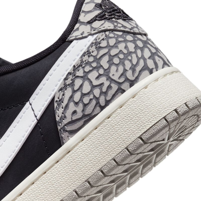 Air Jordan 1 Low OG, Negro/Gris tecnológico/Blanco/Muselina, hi-res