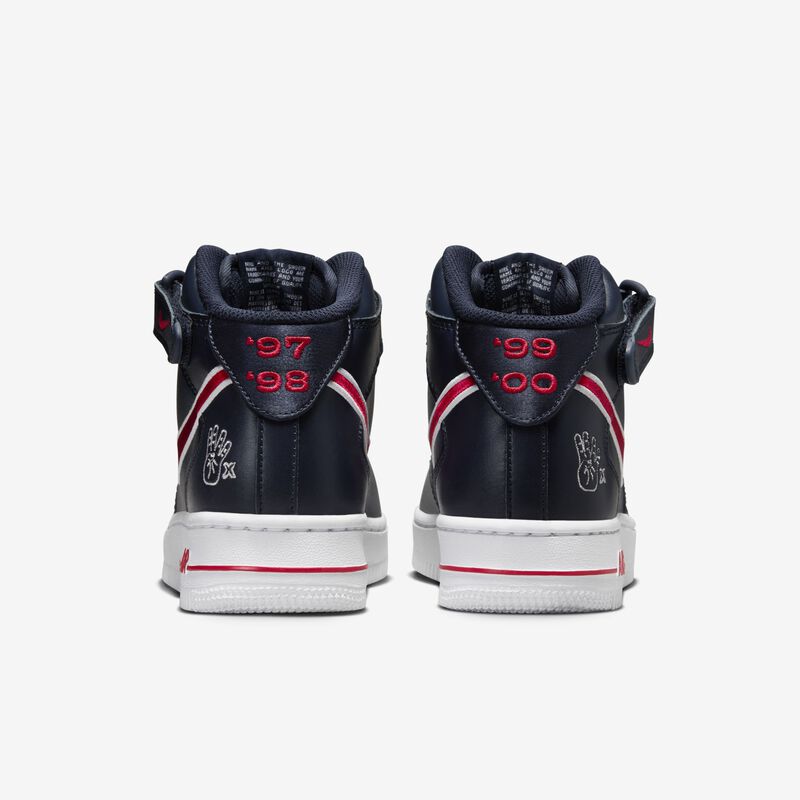 Nike Air Force 1 '07 Mid, Obsidiana/Blanco/Gris lobo/Rojo universitario, hi-res