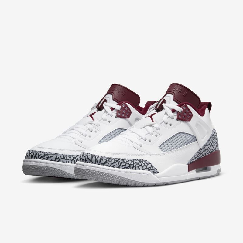 Jordan Spizike Low, Blanco/Gris Lobo/Antracita/Rojo Equipo, hi-res