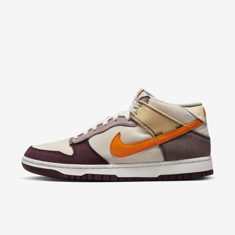 Nike Dunk Mid, Leche de coco/Oro celestial/Eclipse ciruela/Naranja vivo, hi-res