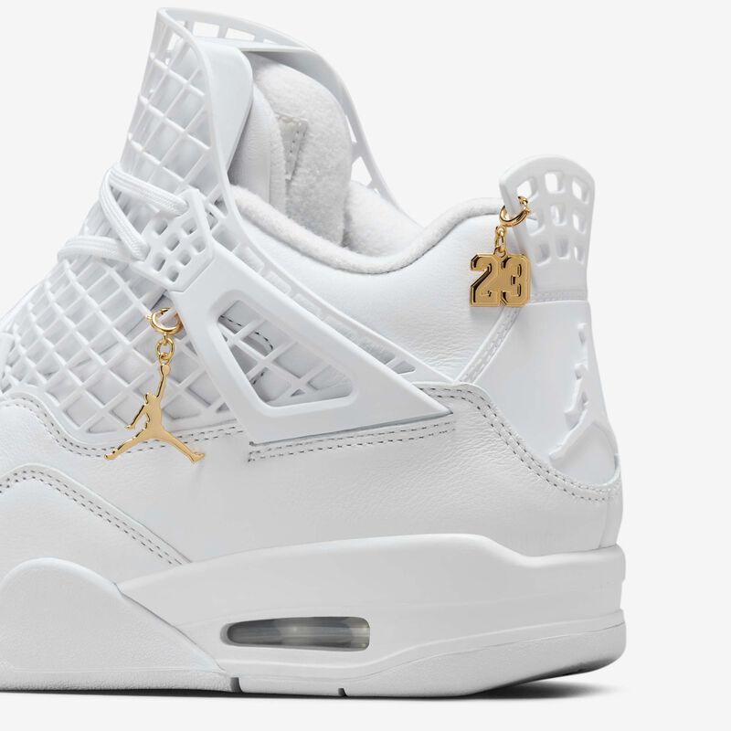Air Jordan 4 Net, Blanco/Oro Metalizado/Fantasma, hi-res