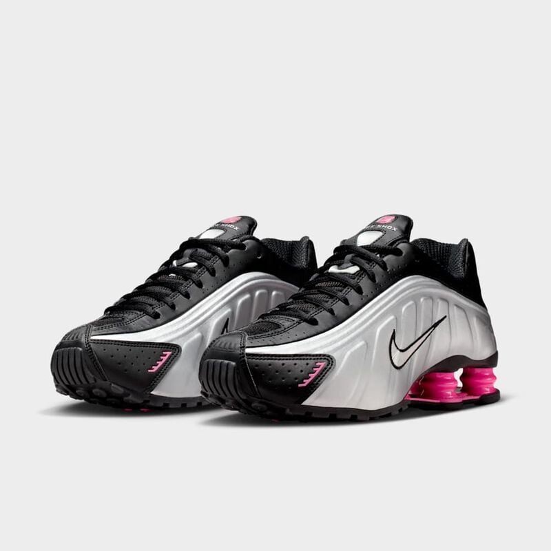 Nike Shox R4, Negro/Met&aacute;lico Plata-Rosa, hi-res