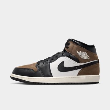 Air Jordan 1 Mid, Negro/Pelaje pardo/Rojo universitario/Fantasma, hi-res
