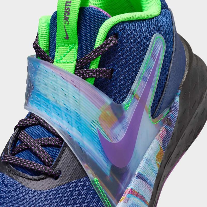 Nike Team Hustle D 12, Azul vacío/Negro/Verde strike/Morado vivo, hi-res