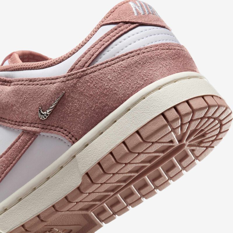 Nike Dunk Low, Blanco/Rosa Partícula-Vela-Plata Metalizada, hi-res