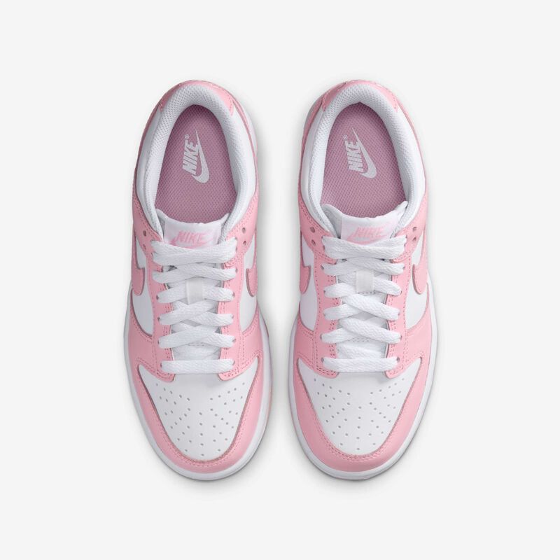 Nike Dunk Low, Blanco/Blanco/Blanco/Rosa suave medio, hi-res