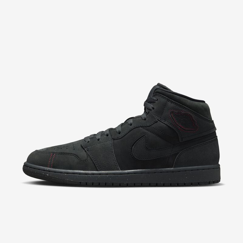 Air Jordan 1 Mid SE Craft, Gris ahumado oscuro/Negro-Rojo Varsity, hi-res