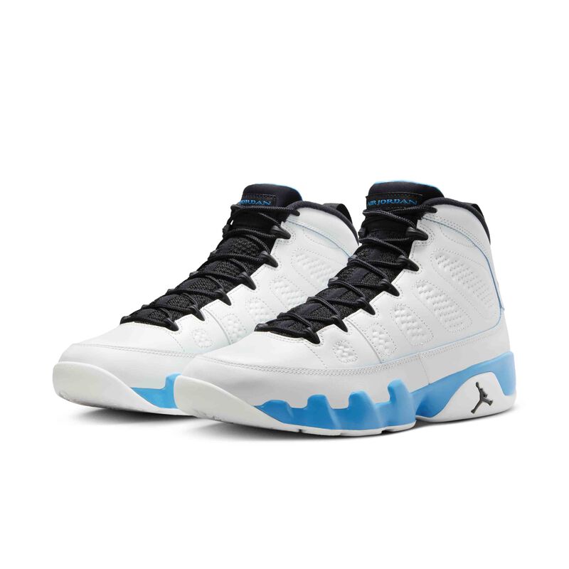 Air Jordan 9 Retro, Blanco Cumbre/Negro/Azul Polvo Oscuro, hi-res