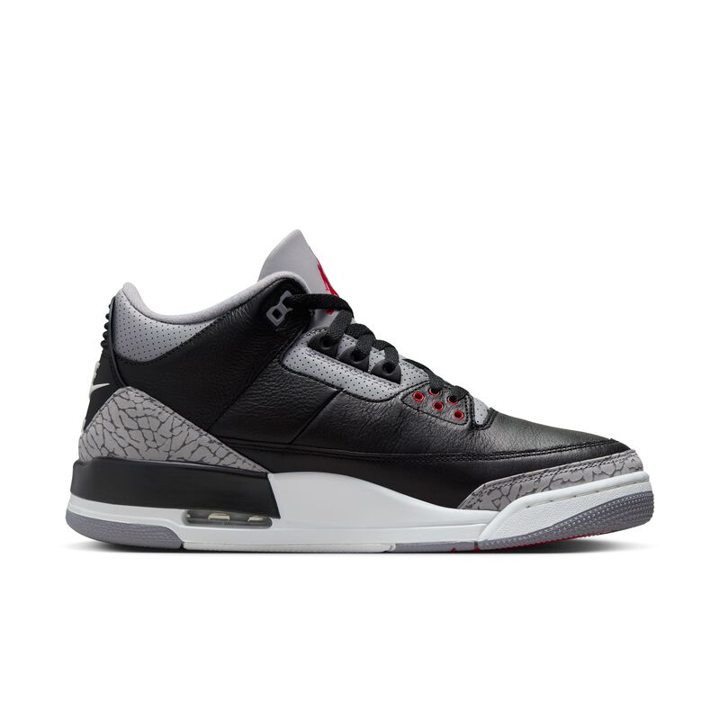 Air Jordan 3 Retro, Negro/Gris Cemento/Blanco Cumbre/Rojo Fuego, hi-res
