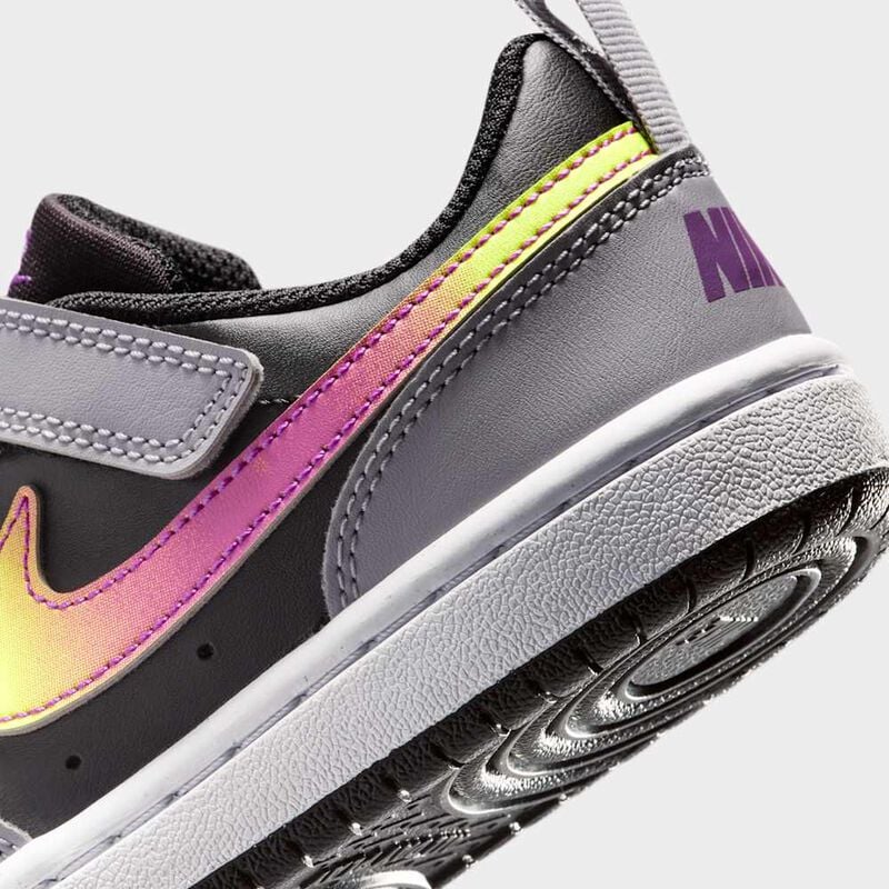 Nike Court Borough Low Recraft, Negro/Gris cemento/Blanco/P&uacute;rpura vivo, hi-res