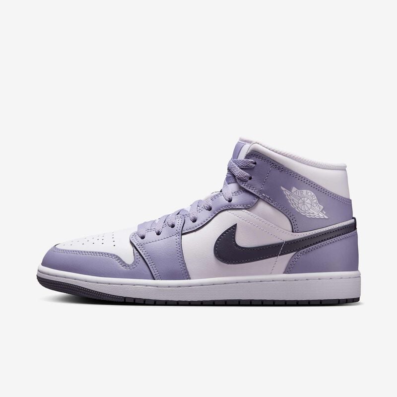 Air Jordan 1 Mid, Blanco/Índigo Neblina/Gris Azul Oscuro, hi-res