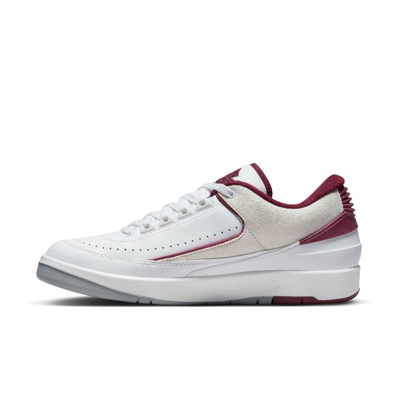 Air Jordan 2 Retro Low, Blanco/Gris Acero Claro/Rojo Cerezo, hi-res