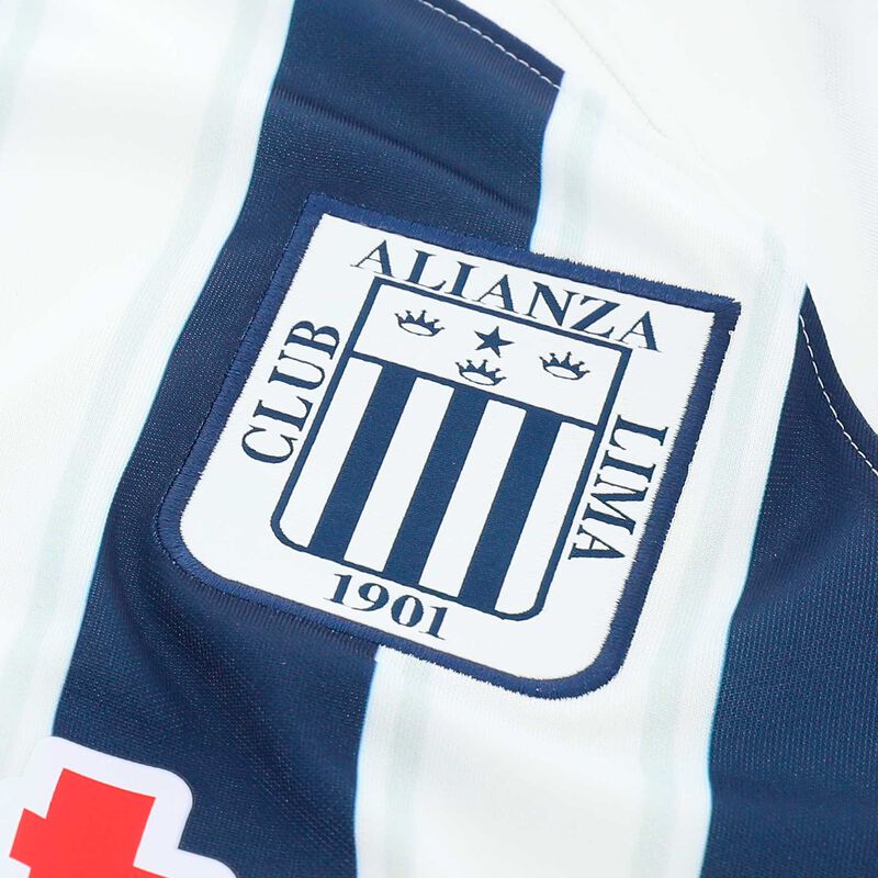 Nike Camiseta Alianza Lima 2024 Local Estampada, Azul marino medianoche/Blanco/Dorado, hi-res
