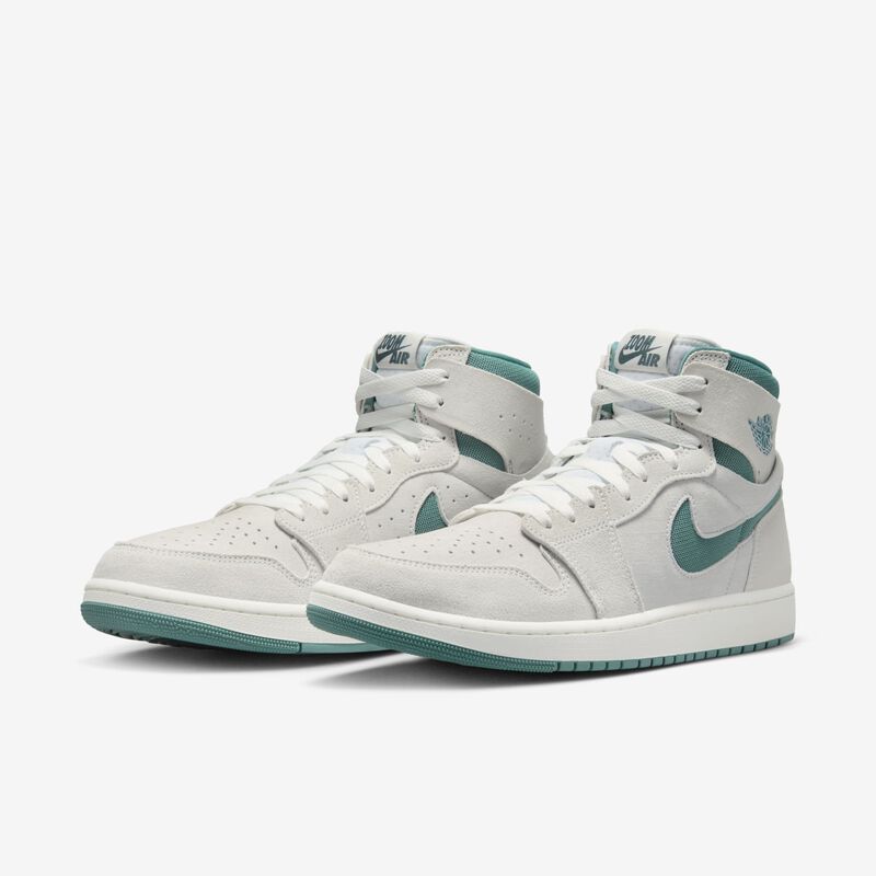 Air Jordan 1 Zoom CMFT 2, Blanco Cumbre/Verde Bicoastal-Oxidado, hi-res