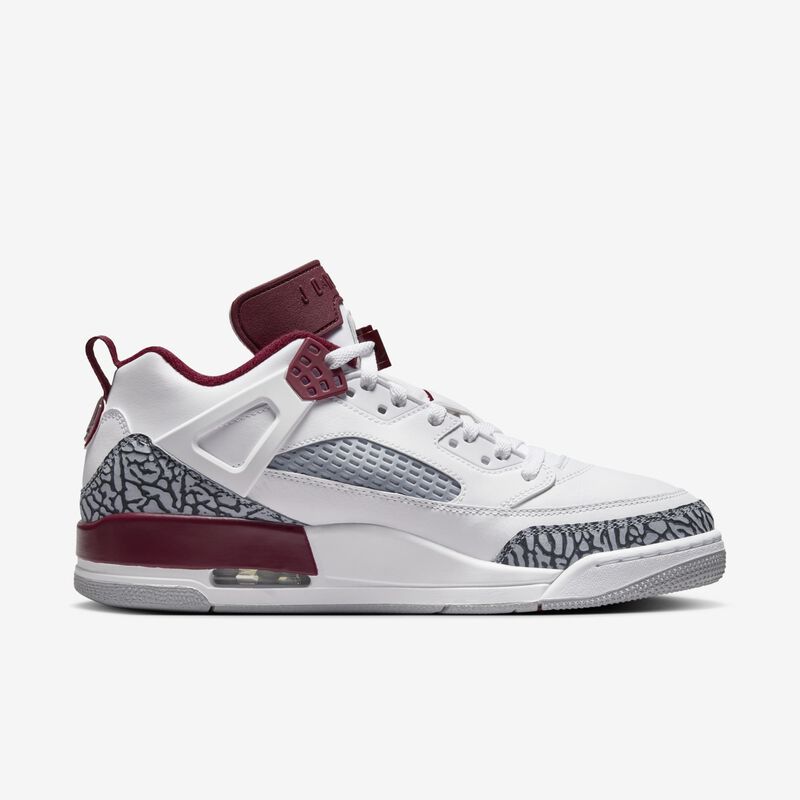 Jordan Spizike Low, Blanco/Gris Lobo/Antracita/Rojo Equipo, hi-res