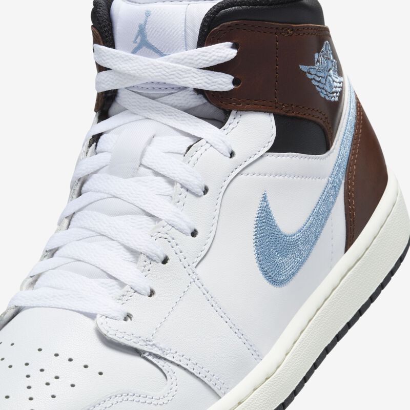 Air Jordan 1 Mid SE, Blanco/Gris azulado-Negro-Vela, hi-res