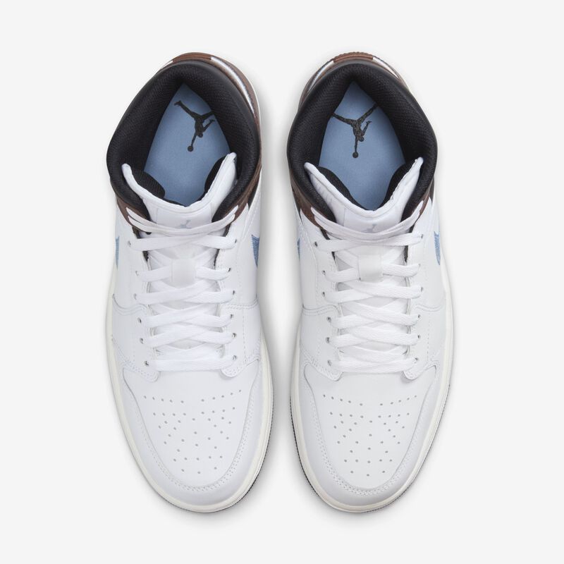 Air Jordan 1 Mid SE, Blanco/Gris azulado-Negro-Vela, hi-res