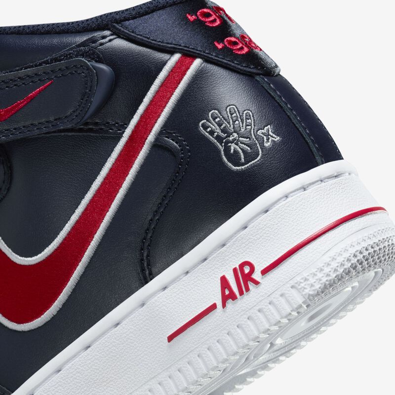 Nike Air Force 1 '07 Mid, Obsidiana/Blanco/Gris lobo/Rojo universitario, hi-res