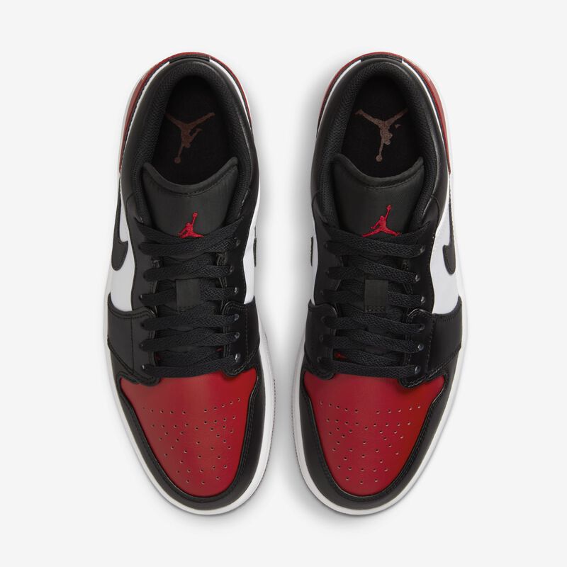 Air Jordan 1 Low, Blanco/Negro-Rojo Universitario-Blanco, hi-res