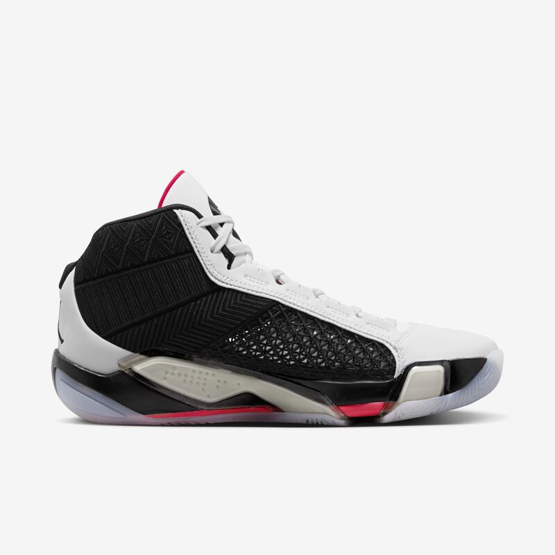 Air Jordan XXXVIII "Fundamental", Blanco/Negro-Rojo Sirio, hi-res