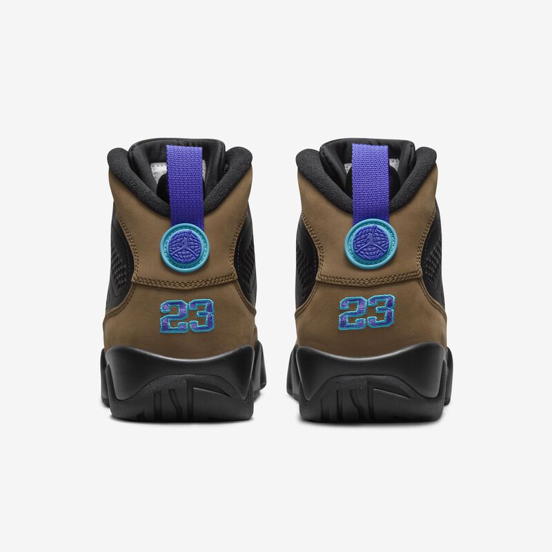 Air Jordan 9 Retro, Negro/Oliva claro/Tono aguamarina/Concordia brillante, hi-res