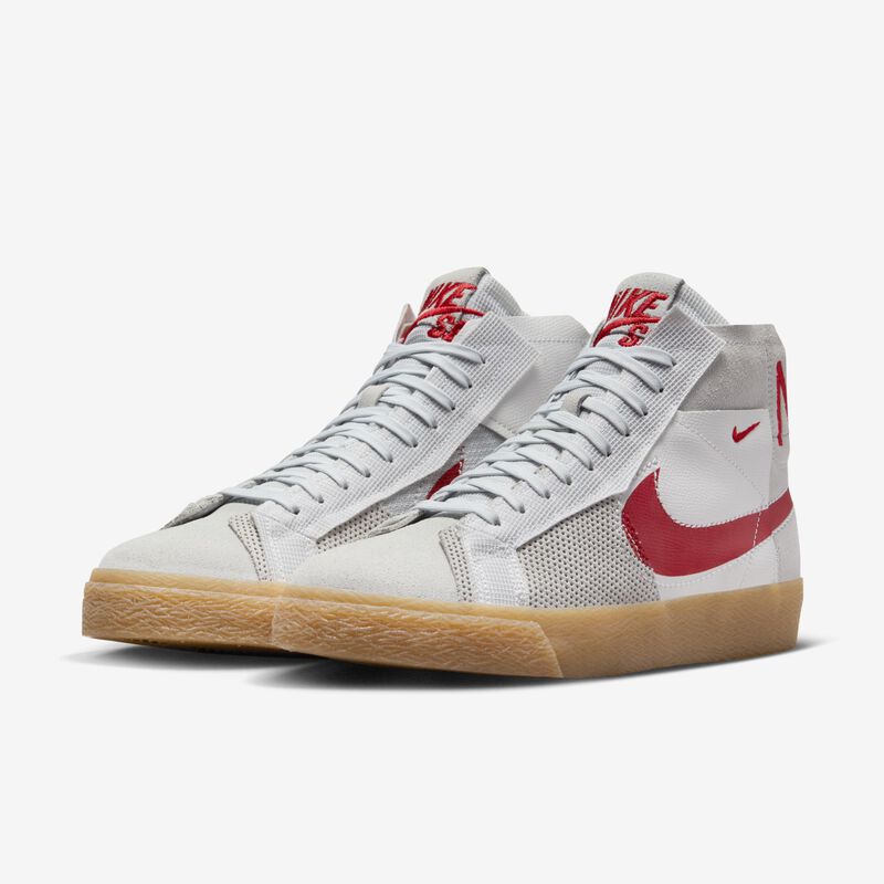 Nike SB Zoom Blazer Mid Premium, Blanco cumbre/Platino puro/Blanco cumbre/Rojo universitario, hi-res