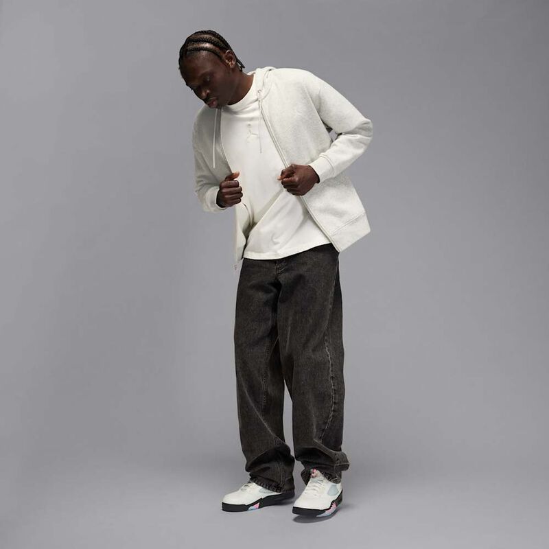 Air Jordan 5 Retro, Blanco/Negro/Rosa suave medio, hi-res