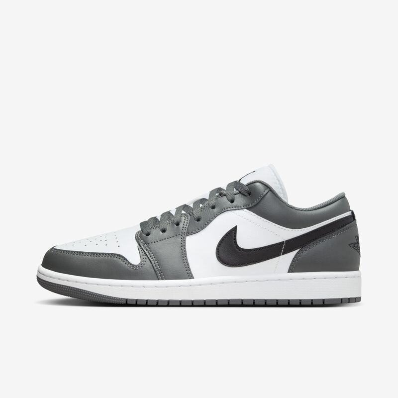 Air Jordan 1 Low, Blanco/Negro-Gris Hierro, hi-res
