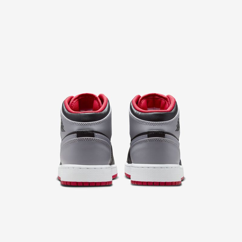 Air Jordan 1 Mid, Negro/Fuego Rojo/Blanco/Cemento, hi-res