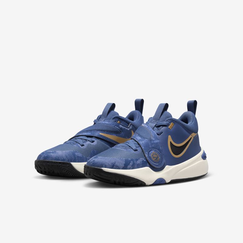 Nike Team Hustle D 11, Azul Marino Místico/Marfil Pálido/Oro Metalizado/Negro, hi-res