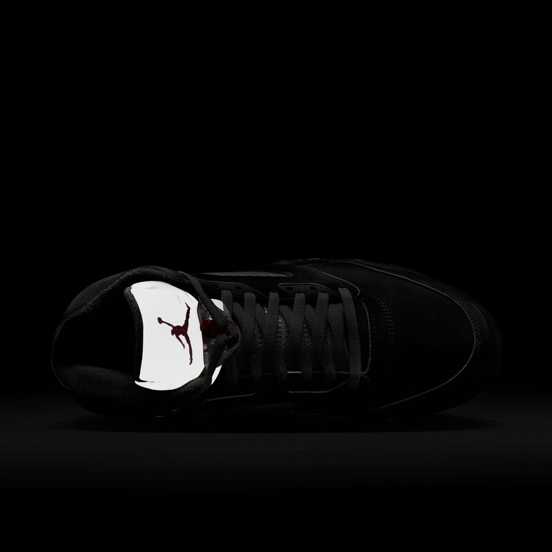 Air Jordan 5 Retro, Negro/Plata Metalizado/Rojo Fuego/Blanco, hi-res