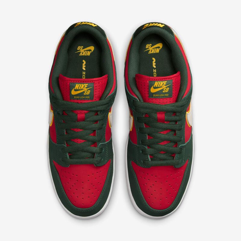 Nike SB Dunk Low Pro Premium, Abeto/Dorado Universitario/Rojo Fuego/Blanco, hi-res