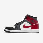 Air Jordan 1 Mid, Vela/Rojo gimnasio-Apagado Noir-Blanco, hi-res