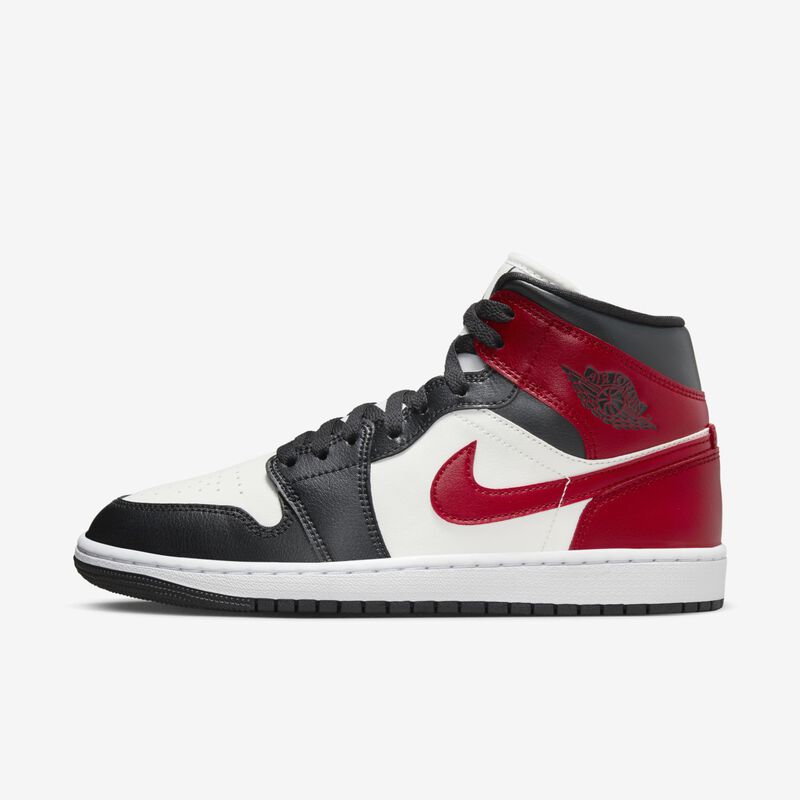 Air Jordan 1 Mid, Vela/Rojo gimnasio-Apagado Noir-Blanco, hi-res
