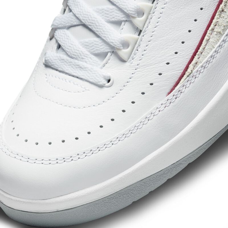 Air Jordan 2 Retro Low, Blanco/Gris Acero Claro/Rojo Cerezo, hi-res