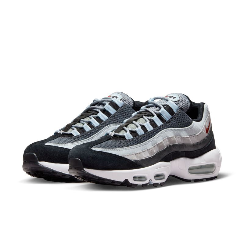 Nike Air Max 95, Gris Lobo/Naranja Rugoso-Tinte Negro-Azul, hi-res