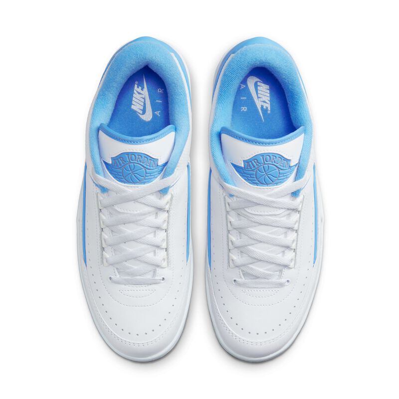 Air Jordan 2 Retro Low, Blanco/Gris cemento/Azul universitario, hi-res