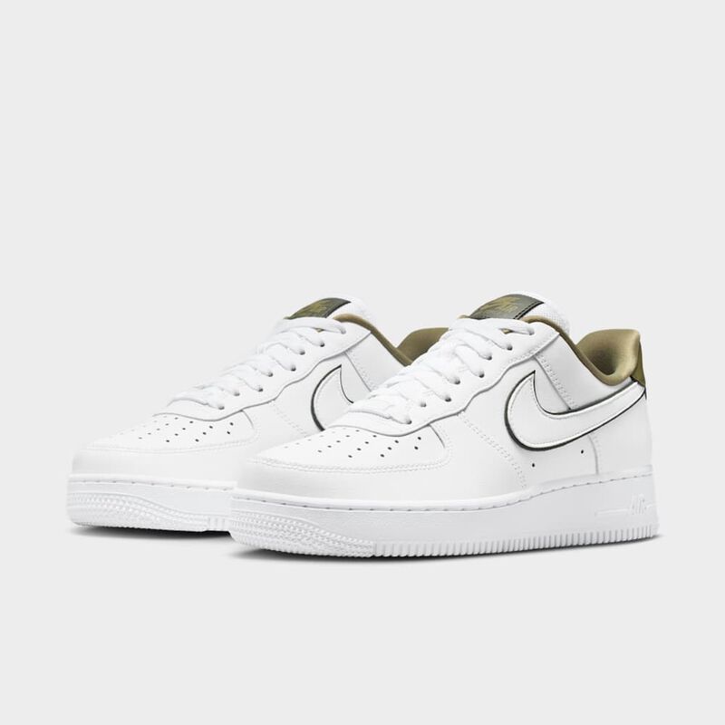 Nike Air Force 1 '07 Essential, Blanco/Sequoia-Oliva Medio, hi-res